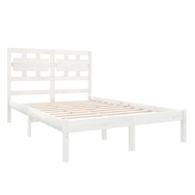 Bedframe massief hout wit 120x190 cm