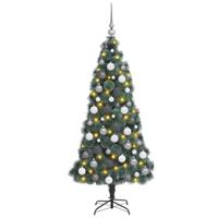 Kunstmatige Kerstboom LED & Ballenset Groen 150 cm PET - thumbnail
