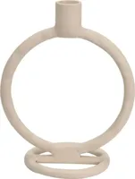 Kandelaar metaal rond 15x10x19cm warm grey - thumbnail