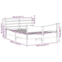 Bedframe met hoofdbord massief grenenhout 135x190 cm - thumbnail