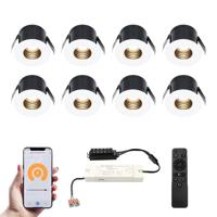 Set van 8 Betty Smart LED Mini Inbouwspots - Veranda spots - 12V 3W 140lm - Dimbaar - Wifi & Bluetooth - 2700K - IP44 waterdicht - Wit - thumbnail