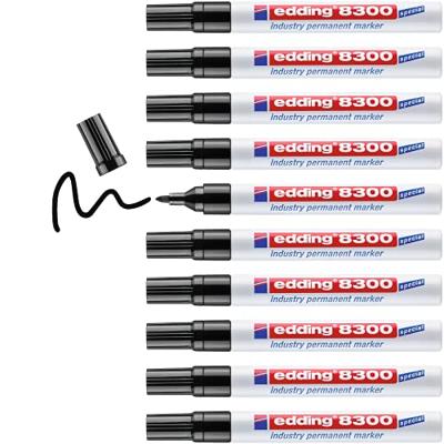Permanente markeerstift Edding 8300 Zwart (10 Stuks)