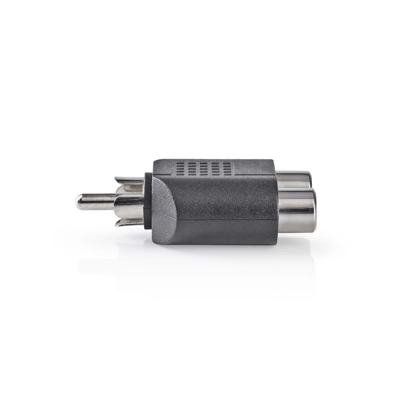 Subwoofer-Adapter | RCA Male - 2x RCA Female | Zwart