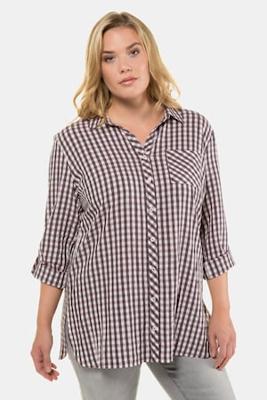 Ulla Popken Blouse, regular, afgeronde zijsplitten - Grote Maten