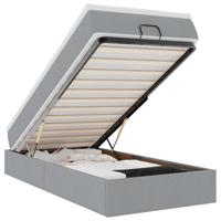 Ottoman bed met matras 90x200cm stof lichtgrijs - thumbnail