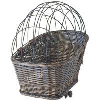 Fietsmand riet 42/57 cm achterop met rek grijs Gebr. de Boon - Gebr de boon - thumbnail