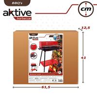 Kolenbarbecue met wielen Aktive Staal Plastic Geëmailleerd metaal 66 x 85 x 44 cm Rood - thumbnail