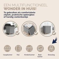 Opvouwbare poef met opslag donkergrijs - thumbnail