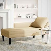 Chaise longue met kussen corduroy stof lichtgroen grijs - thumbnail