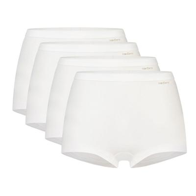 4-pack Basic dames Shorts Organic - 32419 - Biologisch katoenen n ondergoed dames boxerhorts- Wit - zwart - huidskleur