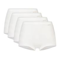 4-pack Basic dames Shorts Organic - 32419 - Biologisch katoenen n ondergoed dames boxerhorts- Wit - zwart - huidskleur - thumbnail