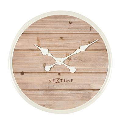 NeXtime klok 3134wi plank, ø50 cm, wall, white