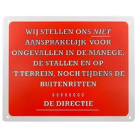 Bord: niet aansprakelijk - thumbnail