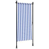 Rolgordijn voor buiten 100x270 cm stof en staal blauw en wit - thumbnail
