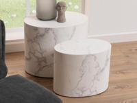 Set van 2 salontafels MARIE marmer wit - thumbnail