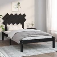 Bedframe massief hout zwart 100x200 cm - thumbnail