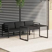 4-delige Loungeset met kussens aluminium antracietkleurig - thumbnail