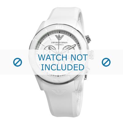 Horlogeband Armani AR1435 Silicoon Wit 23mm
