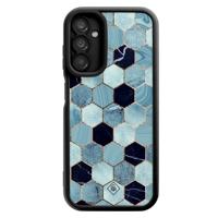 Samsung Galaxy A14 zwarte case - Blue cubes - thumbnail