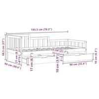 Slaapbank met lades 90x200 cm massief grenenhout wit - thumbnail
