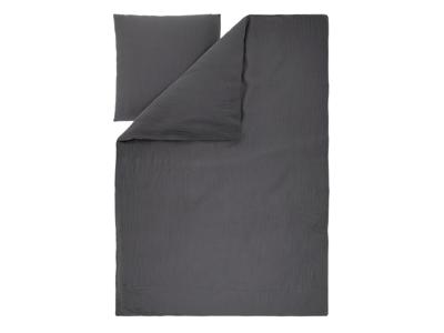 LIVARNO Mousseline dekbedovertrek 140 x 200 cm (Donkergrijs)