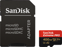 SanDisk Extreme Pro® microSDXC-kaart 400 GB Class 10, UHS-I, UHS-Class 3, v30 Video Speed Class A2-vermogensstandaard - thumbnail