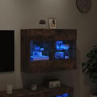 Tv-wandmeubel met LED-verlichting 78,5x30x60,5 cm gerookt eiken - thumbnail