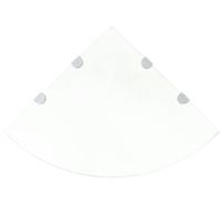 Hoekschap met chromen dragers transparant 45x45 cm glas - thumbnail