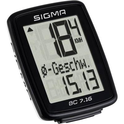 Sigma BC 7,16 Kilometerteller 7 functies - Zwart Sigma BC 7,16 Kilometerteller 7 functies - Zwart