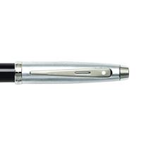 Sheaffer SF-E1931351 Rollerball 100 M Glossy Black Barrel Brushed Chrome Cap Nickel Plated - thumbnail