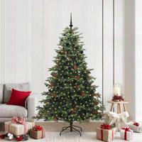 VidaXL Kunstkerstboom groen 210 cm pvc en metaal en plastic - thumbnail