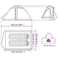 Tent 2-persoons 254x135x112 cm 185T taft blauw - thumbnail