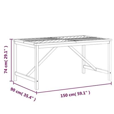 Tuintafel 150x90x74 cm massief acaciahout