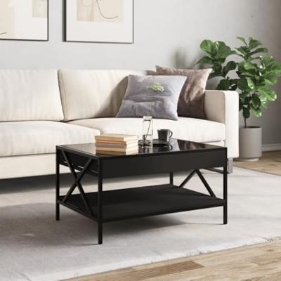 Salontafel met Infinity LED 70x50x38 cm zwart
