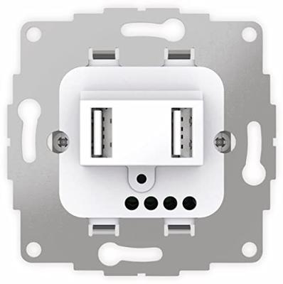 2USB 2U-449474 1-voudig Inbouwstuk IP20 Lichtgrijs