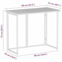 Tuintafel inklapbaar 90x51x75 cm poly rattan bruin - thumbnail
