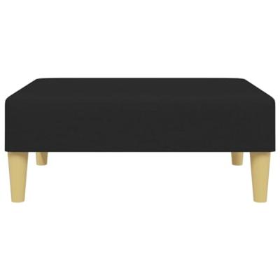 Slaapbank 2-zits met kussens en voetenbank stof zwart