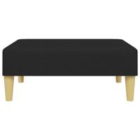 Slaapbank 2-zits met kussens en voetenbank stof zwart - thumbnail