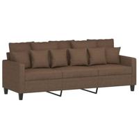 4-delige Loungeset met kussens stof bruin - thumbnail