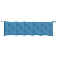 Tuinbankkussen 180x50x7 cm stof gemleerd blauw - thumbnail