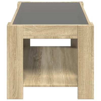 Salontafel met LED 93x53x45 cm bewerkt hout sonoma eikenkleurig Salontafel met LED 93x53x45 cm bewerkt hout sonoma eikenkleurig