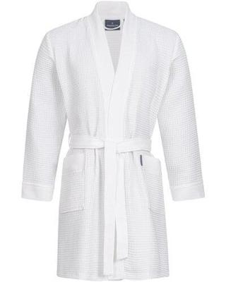 Morgenstern Morgenstern badjas Sascha Kimono wafelstof kort 100cm Wit S