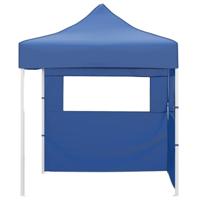 VidaXL Partytent met 2 zijwanden inklapbaar 2x2 m staal blauw - thumbnail