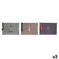 Toilettas DKD Home Decor Bruin Groen Bordeaux (3 Stuks) - thumbnail