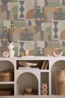 Dutch Wallcoverings Khalili - Khalili Khaki/Orange - Multi - thumbnail