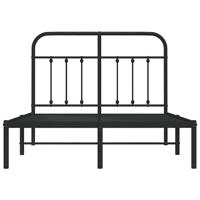 Bedframe met hoofdbord metaal zwart 120x200 cm - thumbnail