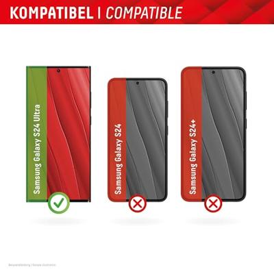 DISPLEX Privacy Full Cover Tempered Glass (10H) for Samsung Galaxy S24 Ultra, Eco Mounting Frame, Privacy Filter, Tempered Glass, Scratch-Resistant Protective Film, Case-Friendly