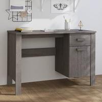 Bureau HAMAR 113x50x75 cm massief grenenhout lichtgrijs - thumbnail