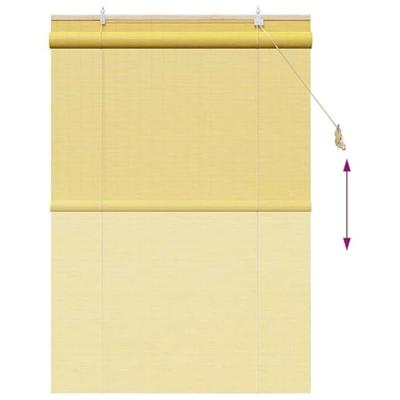 VidaXL Rolgordijn met gordijnen geel 120 x 160 cm bamboe