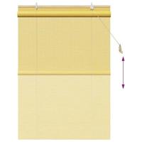 VidaXL Rolgordijn met gordijnen geel 120 x 160 cm bamboe - thumbnail